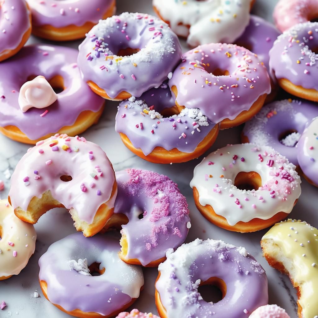 Whimsical Pastel Donuts in Soft Focus Photography