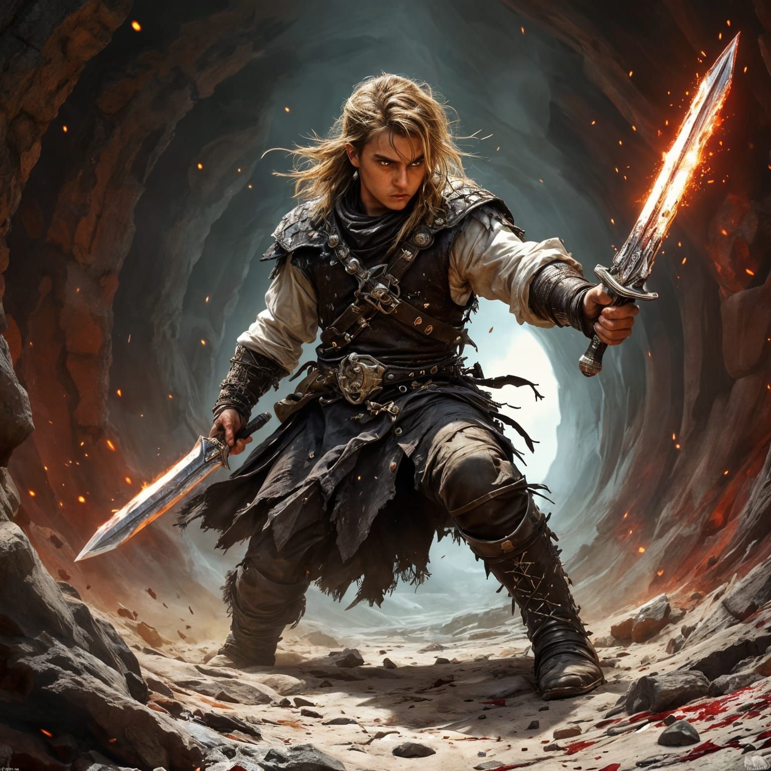 Dwarf Rogue-Fighter in Underground Battle