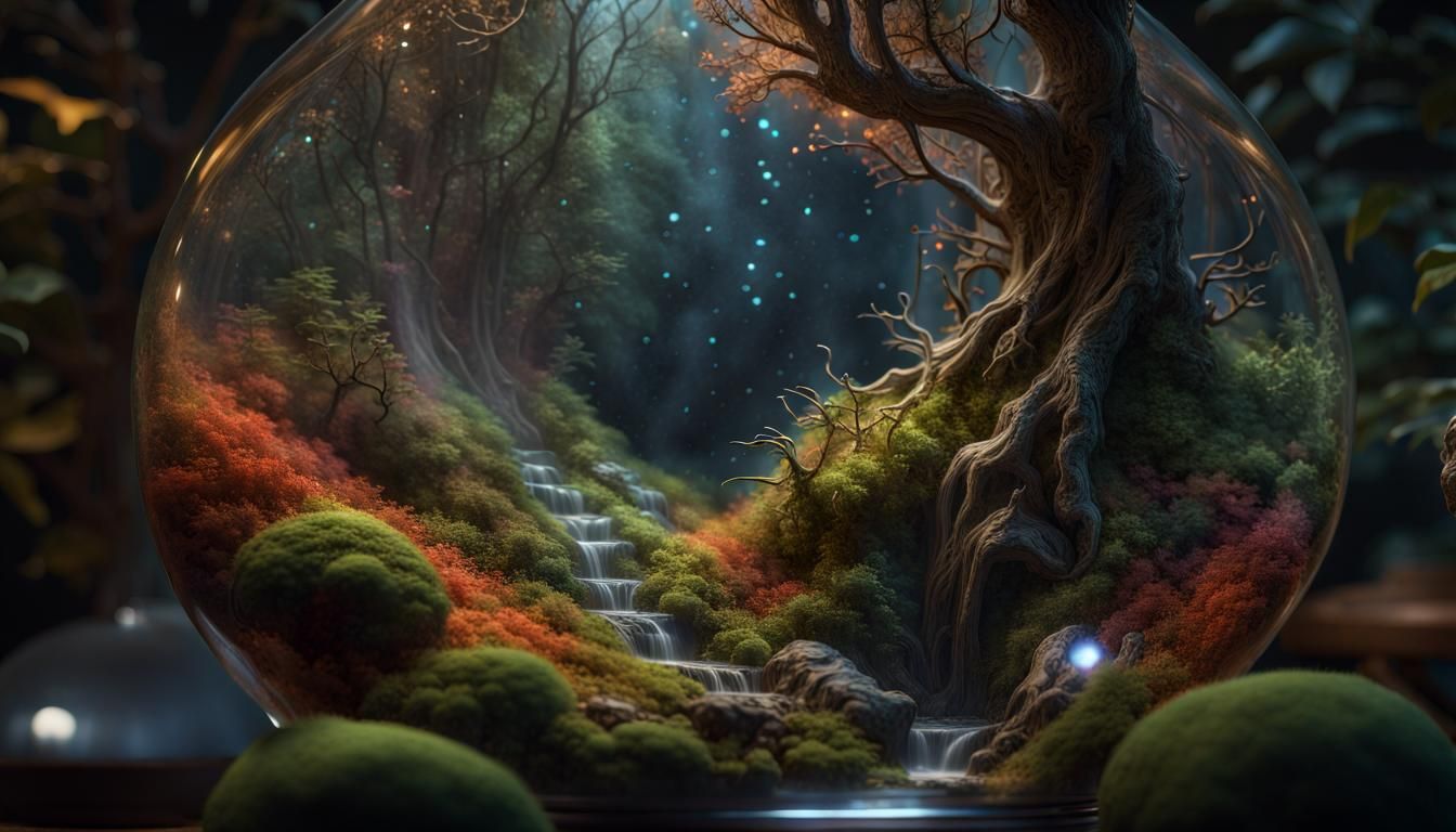 Fantasy Forest Cascade Fall in Terrarium
