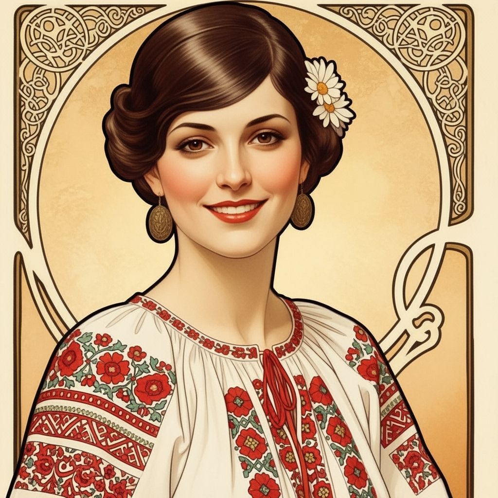Croatian Woman in Art Nouveau Style