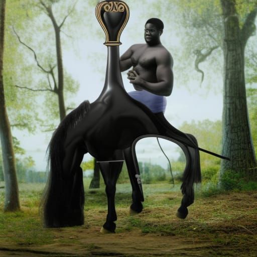 Art Nouveau Centaur with Muscular Torso