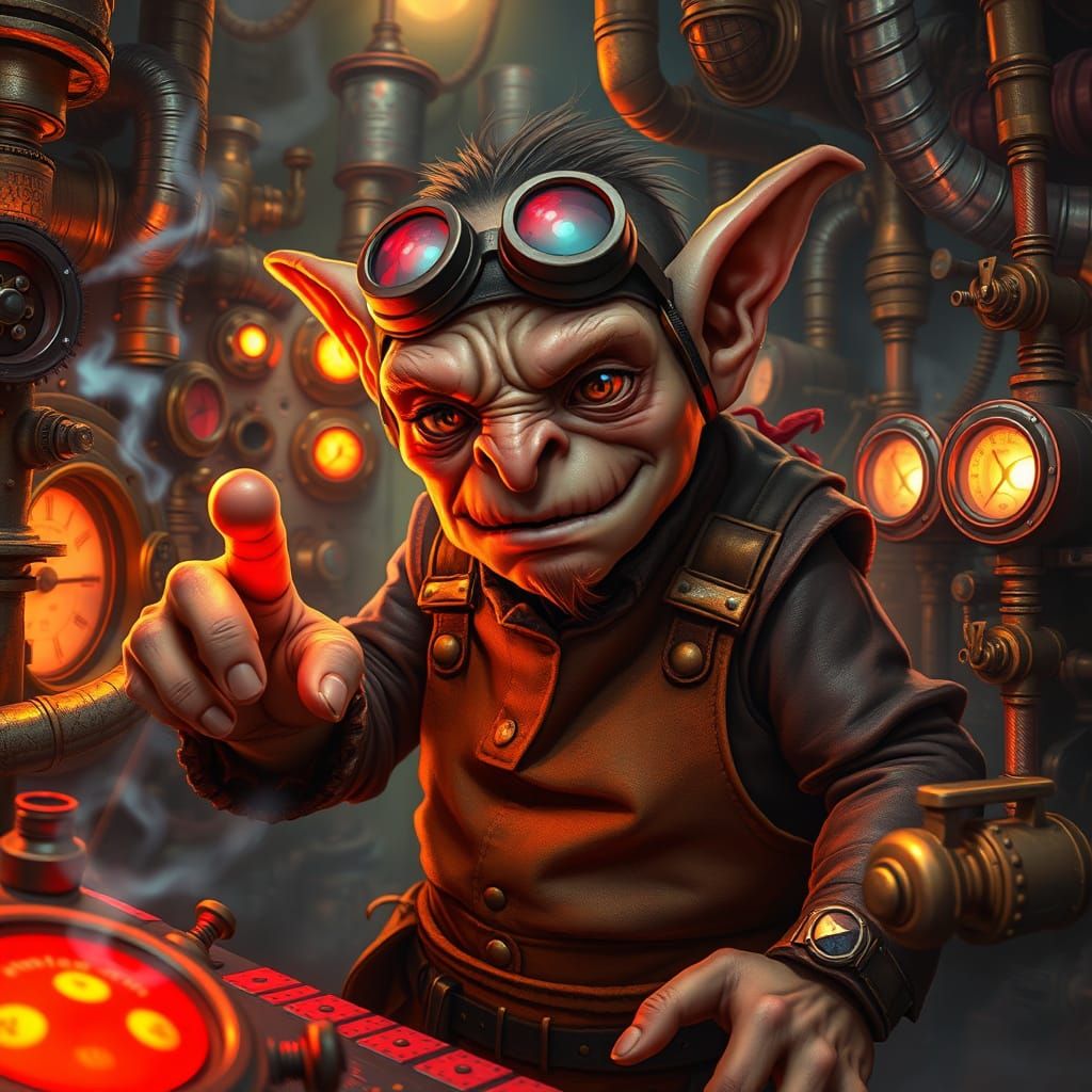 Steampunk Engineer Activates Red Alert Amidst Chaos of Gadge...