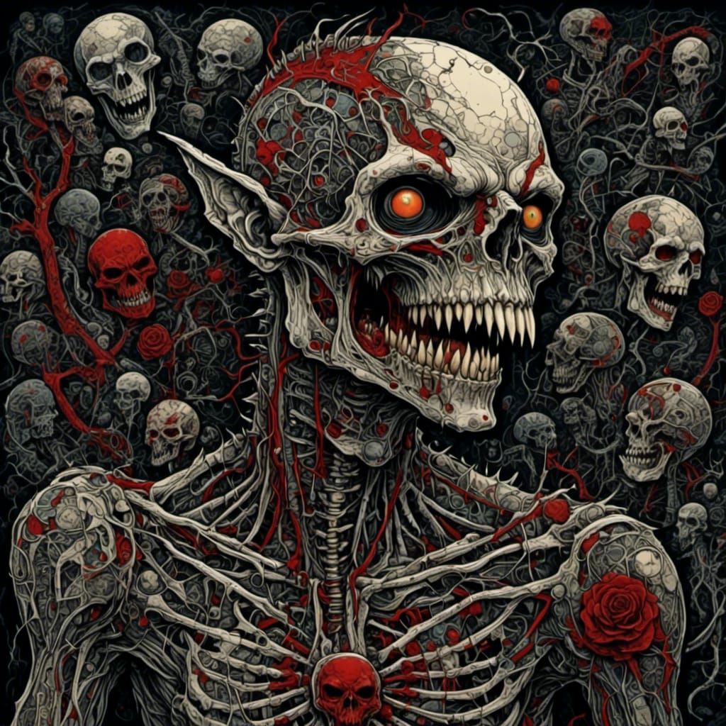 Punk Gothic Vampire in Comic Art Style