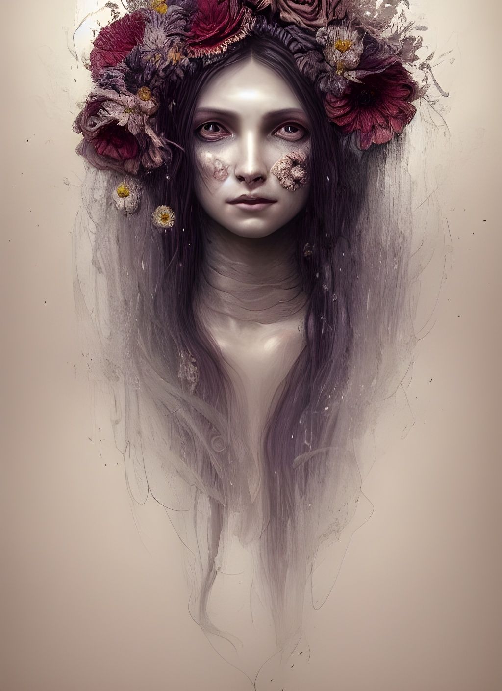 Ethereal Woman Portrait in Eldritch Style
