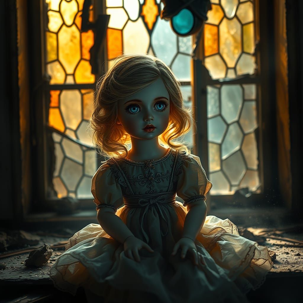 Antique Porcelain Doll in Abandoned Mansion