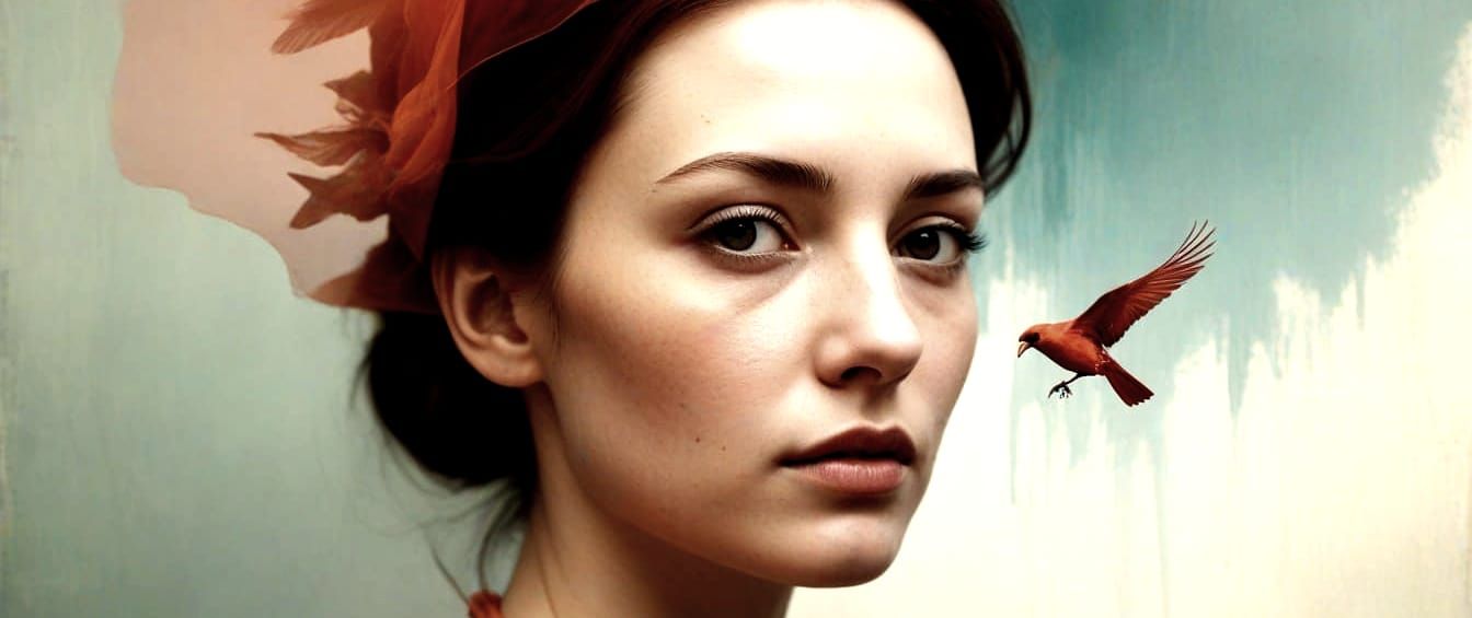 Bird of Hermes Eating Wings in Four Cardinal Colors