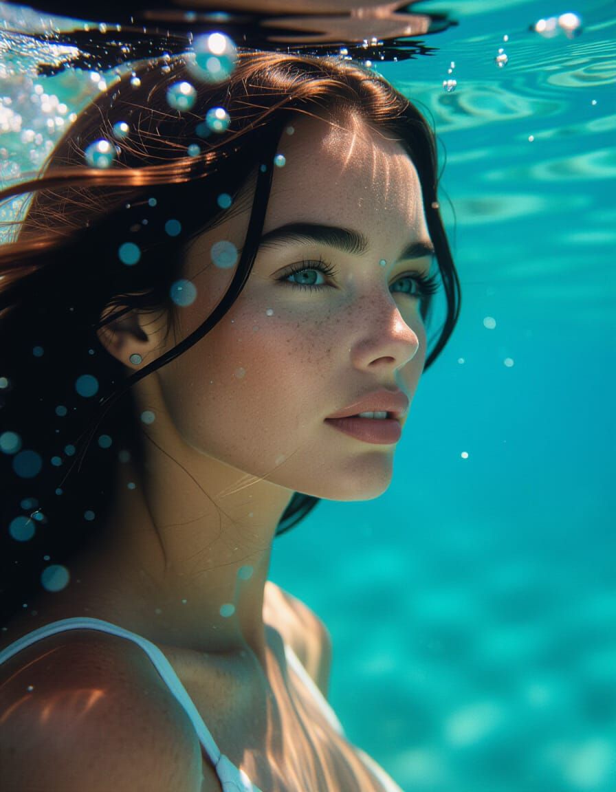Dramatic Underwater Film Still in Hyperrealistic Style