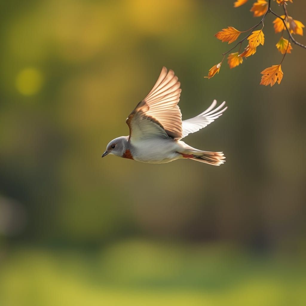 Bird in Seasonal Flight