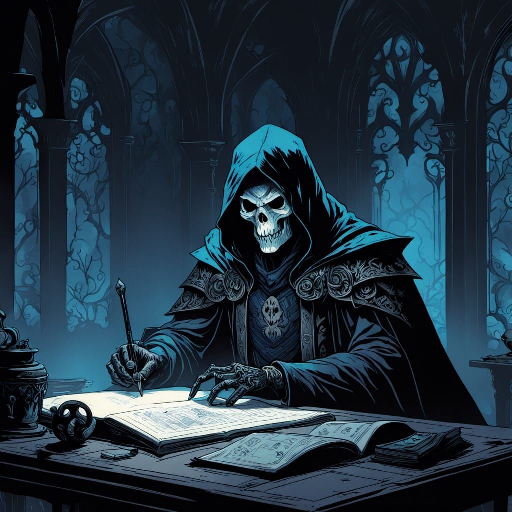 Surreal Artist Captured in Creative Flow with Ghostly Reflec...