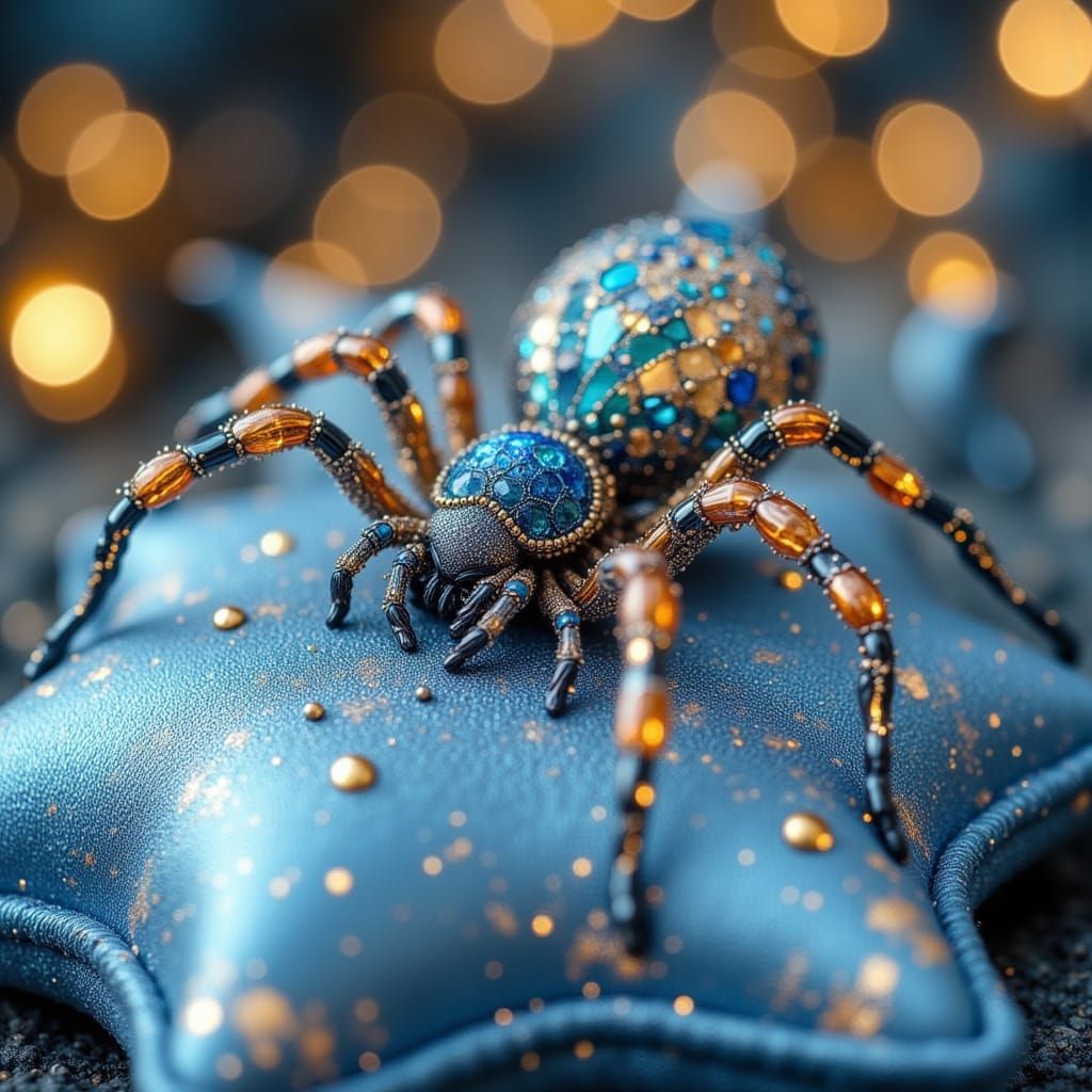 A colorful Beaded Christmas spider ornament. I also make the...