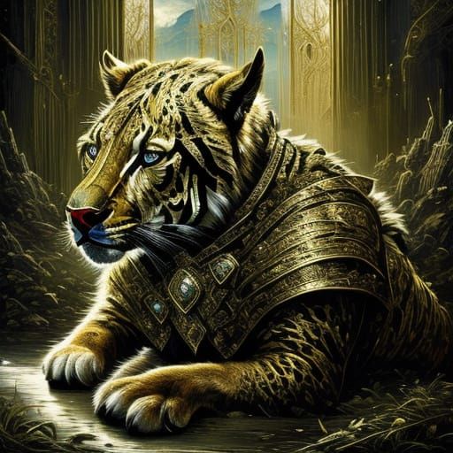 Steampunk Nobleman in a Filigree Oil Sfumato Battle