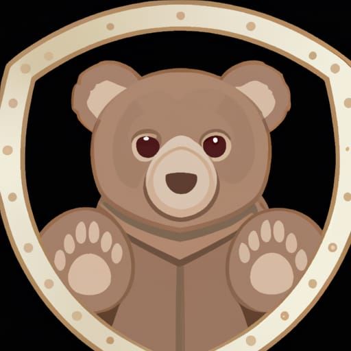 Ted the Teddy Bear Shield in Cartoon Style
