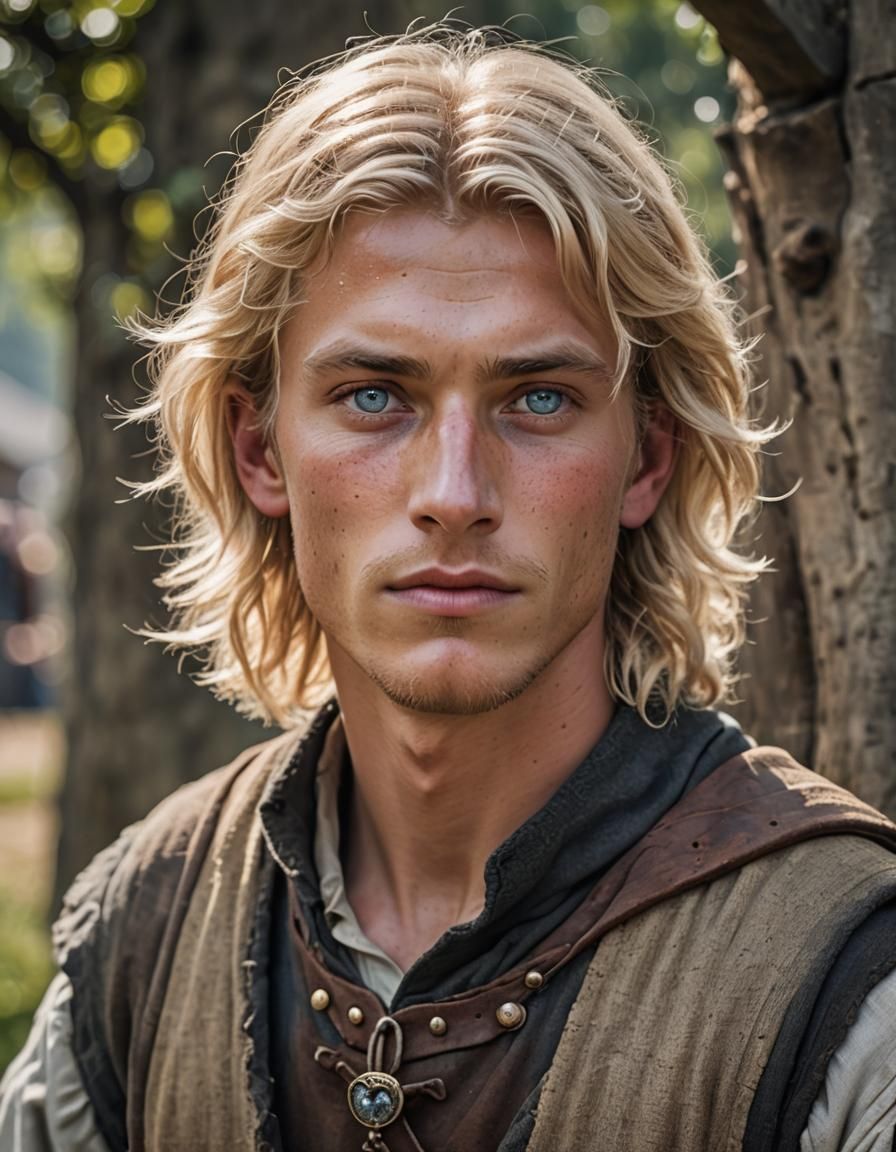 Medieval Farmer Boy Portrait in Natural Lighting
