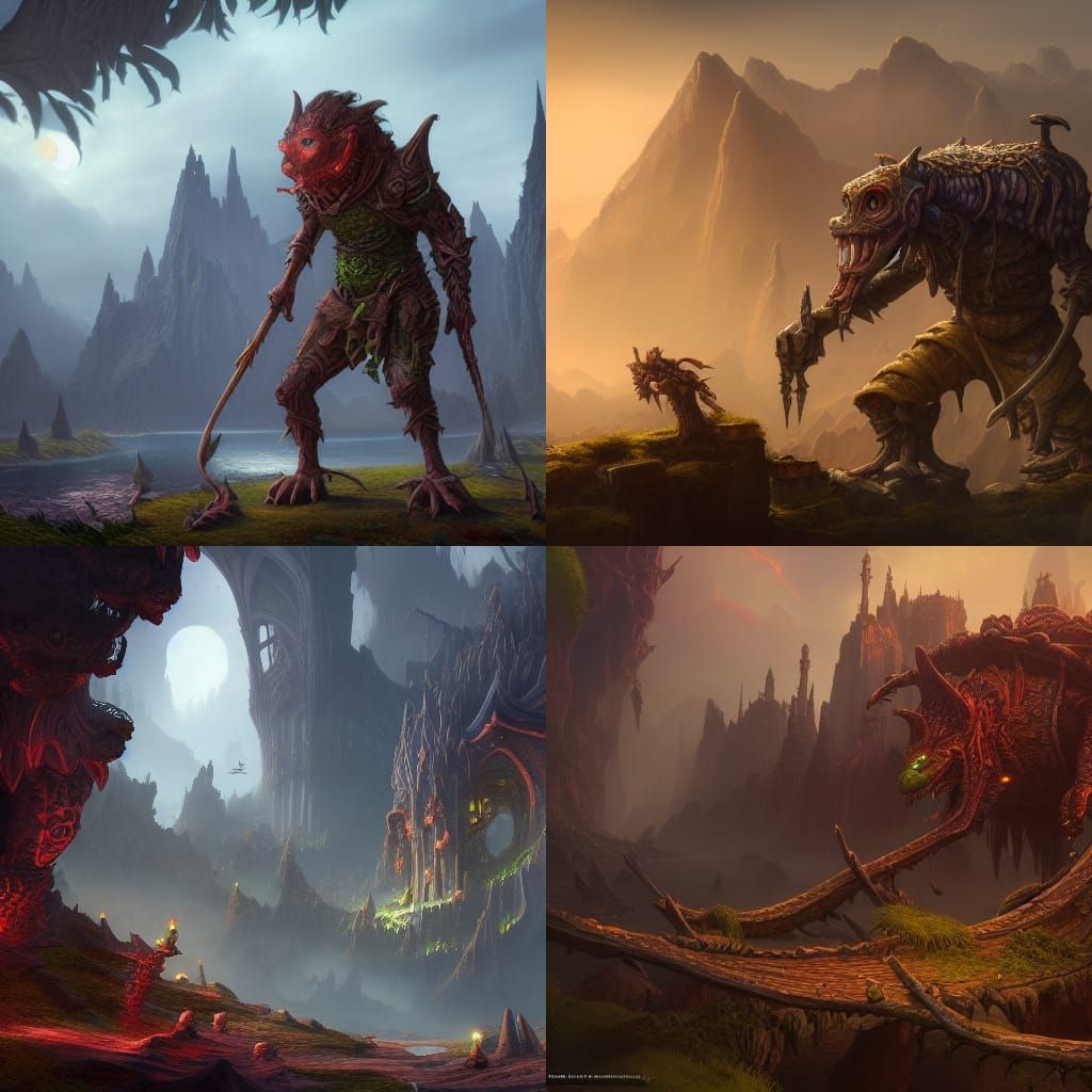 Detailed Goblin Matte Painting in Deep Color