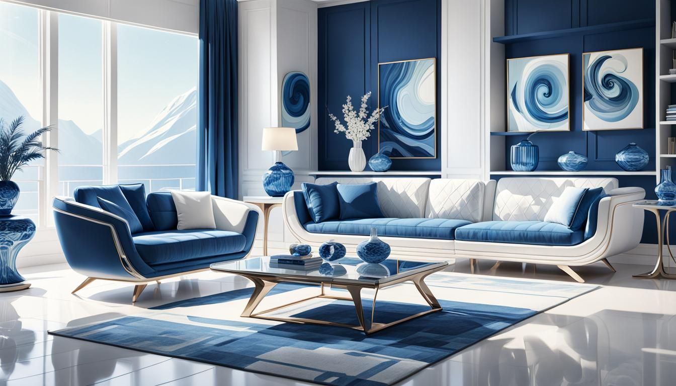 Elegant Modern Furniture in Splash Art Style
