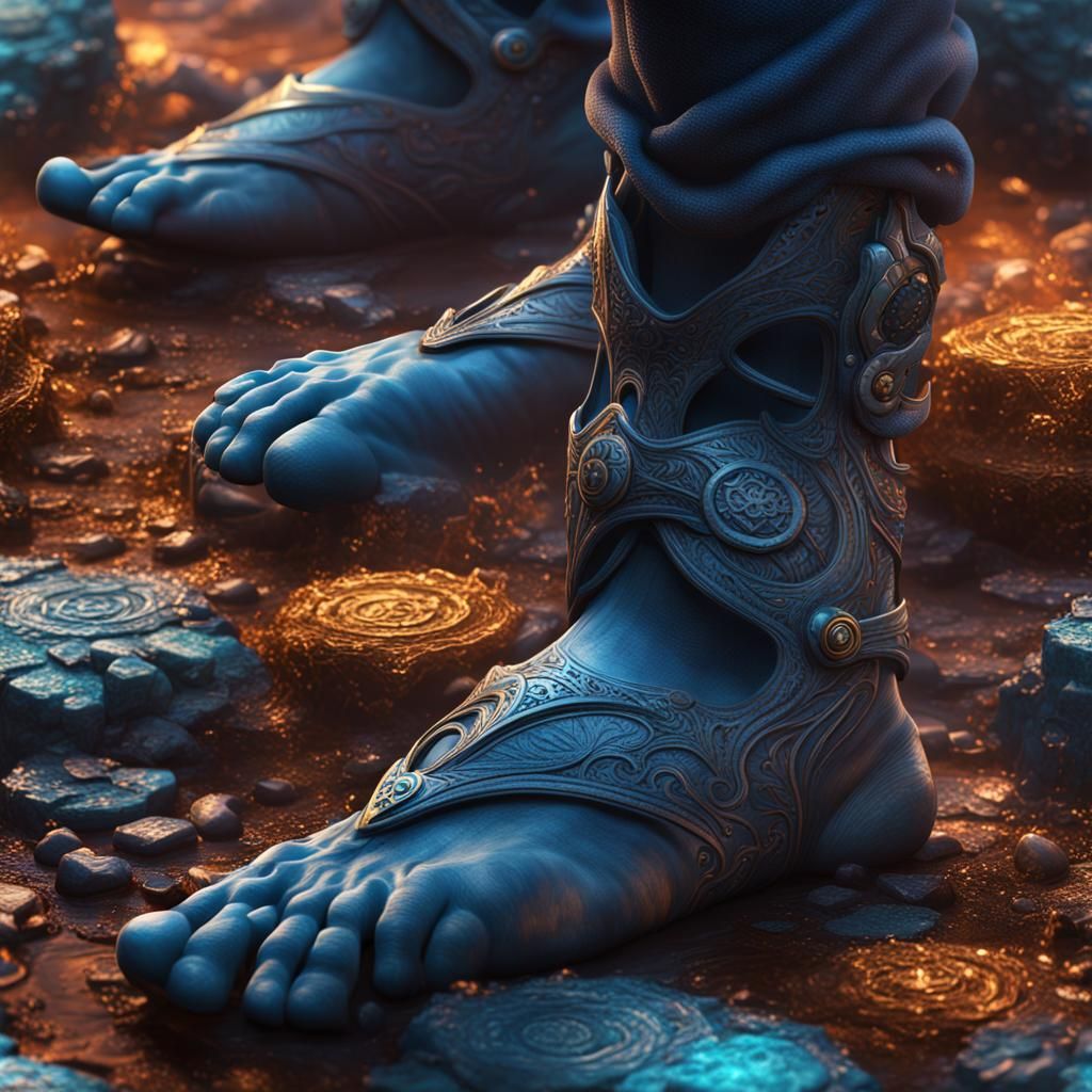 Detailed Feet Painting in Fantasy Concept Art Style