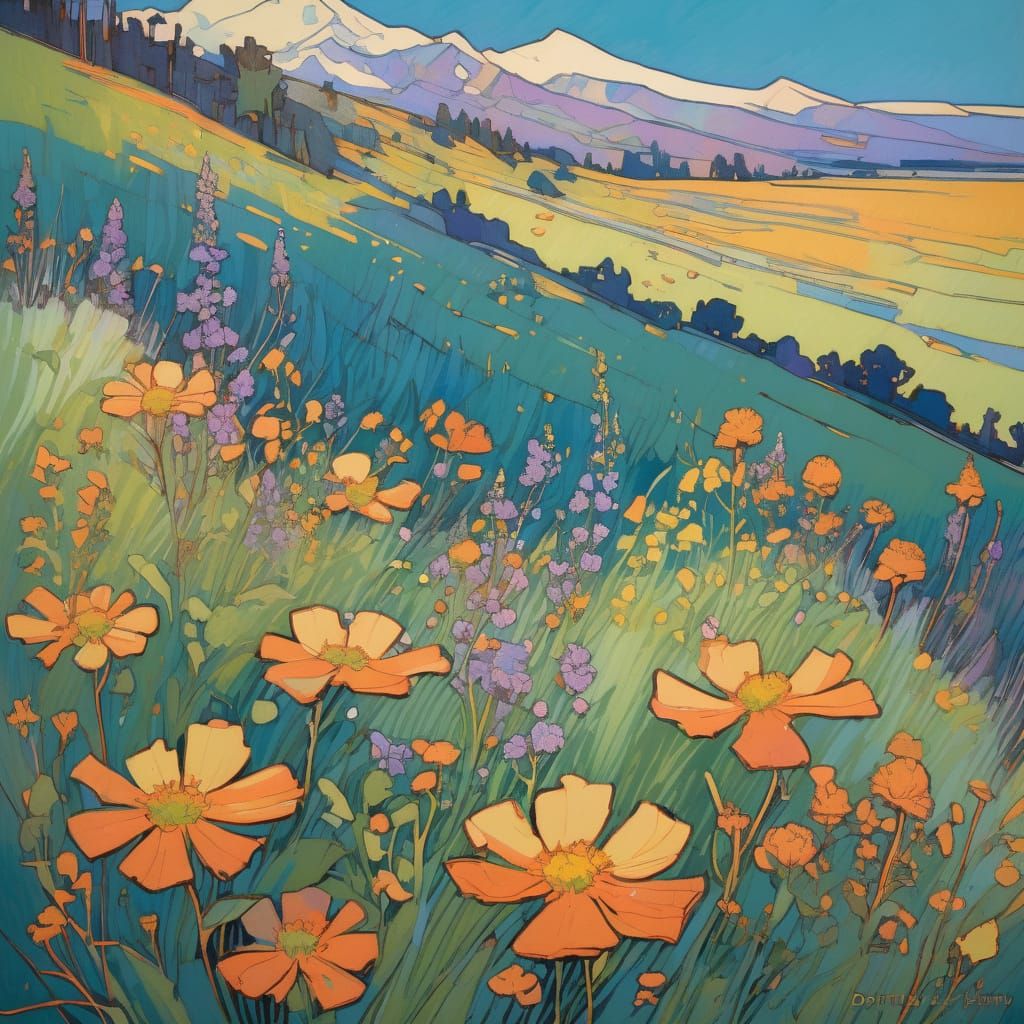 Vibrant Wildflowers in Full Bloom