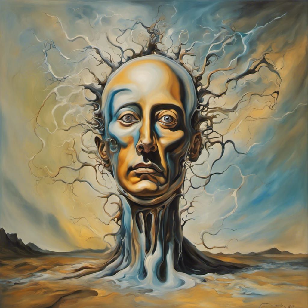 Surreal Humanoid Form Surrounded by Energy