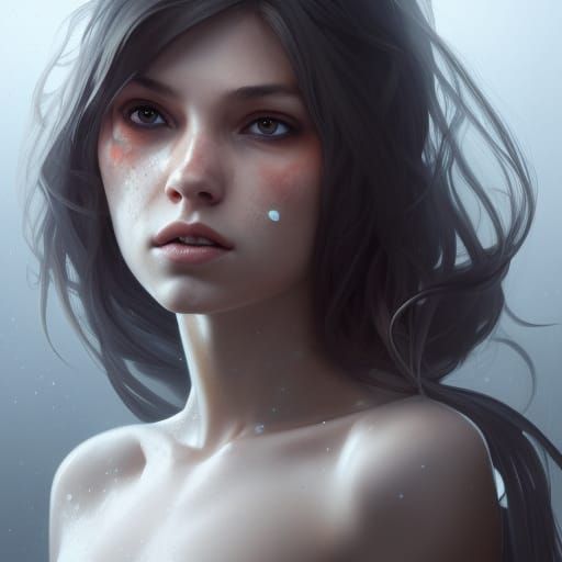 Detailed Portrait of Rat Girl in Art Nouveau Style