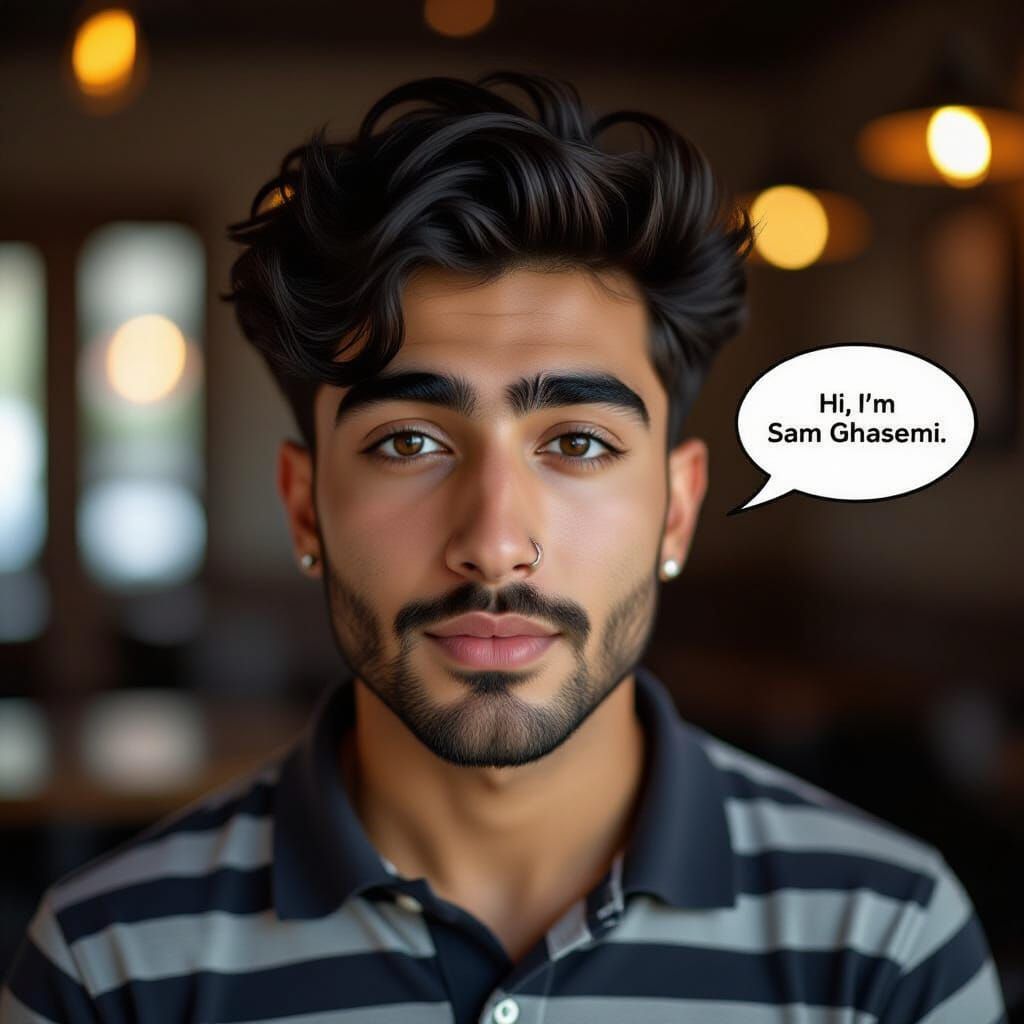Hyperrealistic Portrait of a Young Persian Man