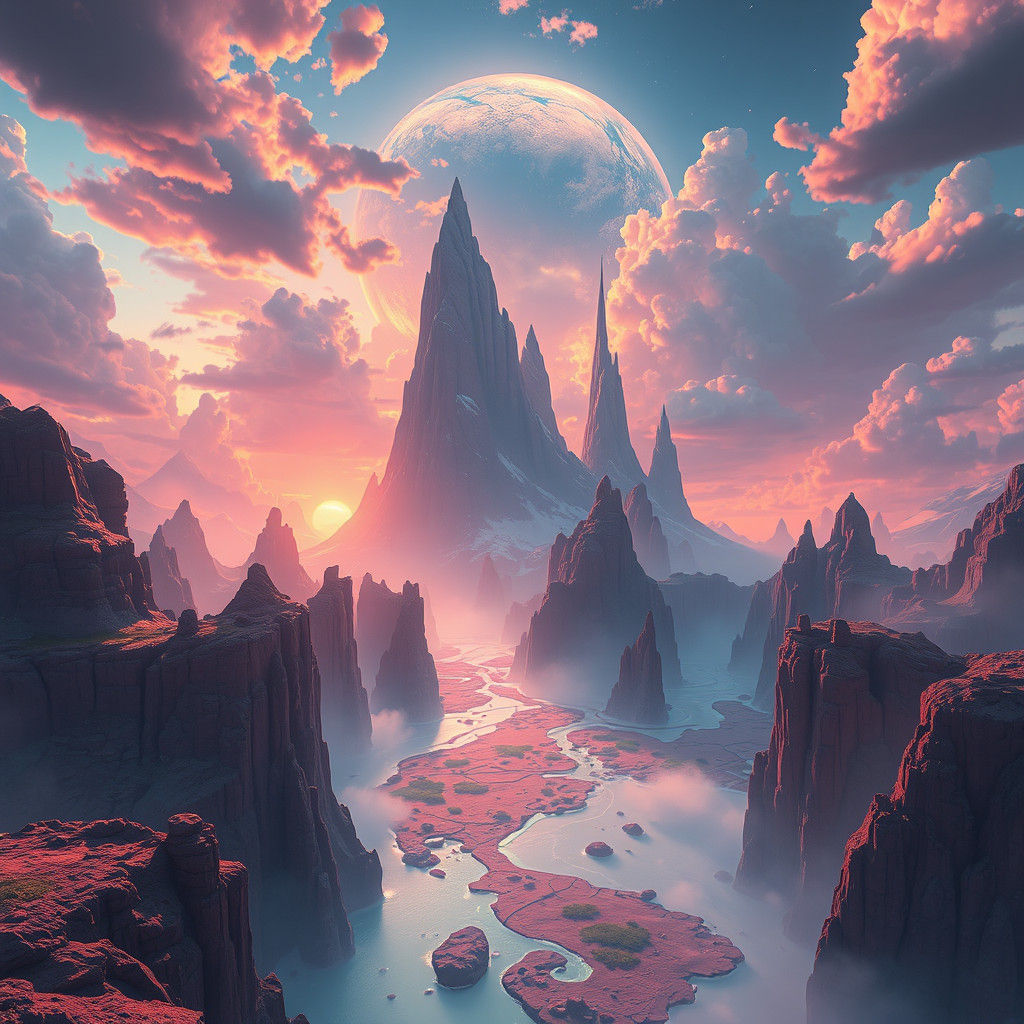 Majestic Fantasy Landscape in 8k Resolution