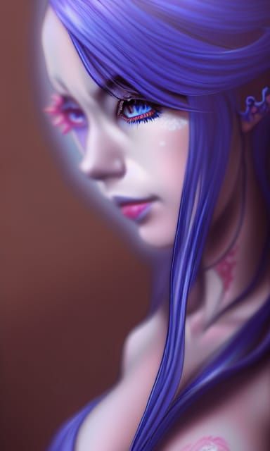 Hyperrealistic Anime Succubus in Lace Dress