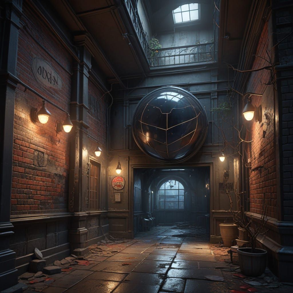 Batman in Dark Glass Orb Display