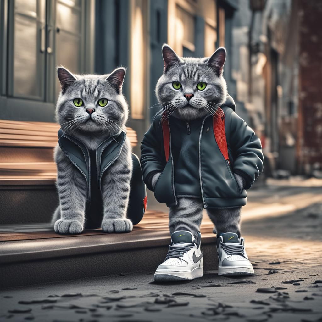 Cute Cat Goes to Work in Nike Air Jordans