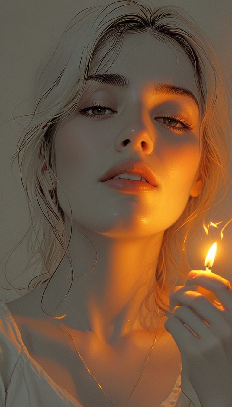 Candle Flame in Darkness: Hope Remains