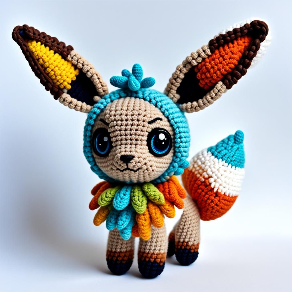 Amigurumi Eevee in Abstract Art Style