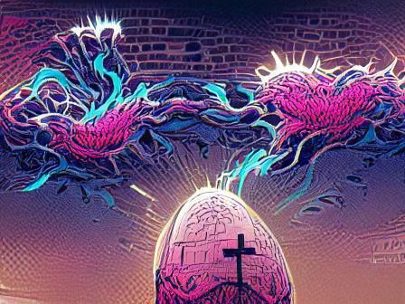 Magic Zygote in a Dark Pop Art Style