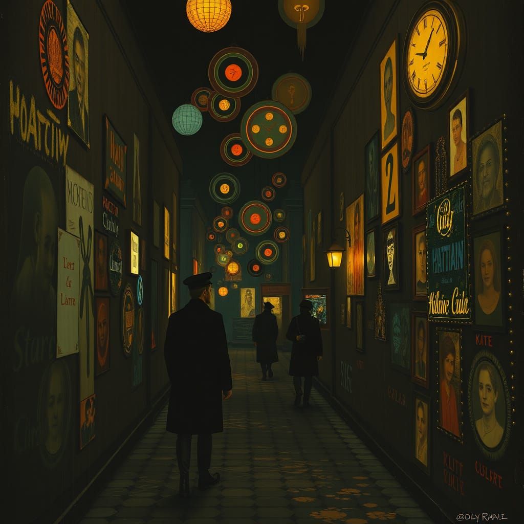 Gothic Neon Artwork Inspired by Klimt and Kandinsky
