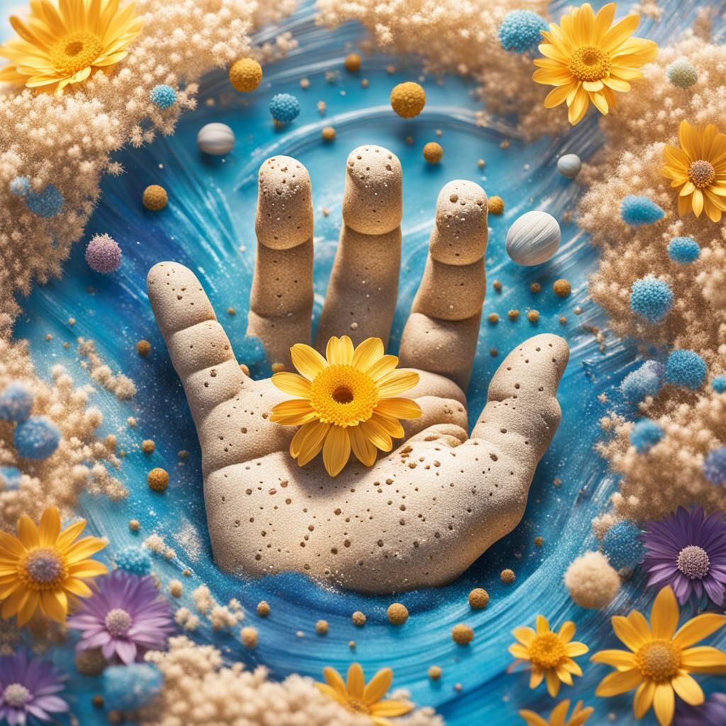 Macro Sand and Flower: Infinity in Detail