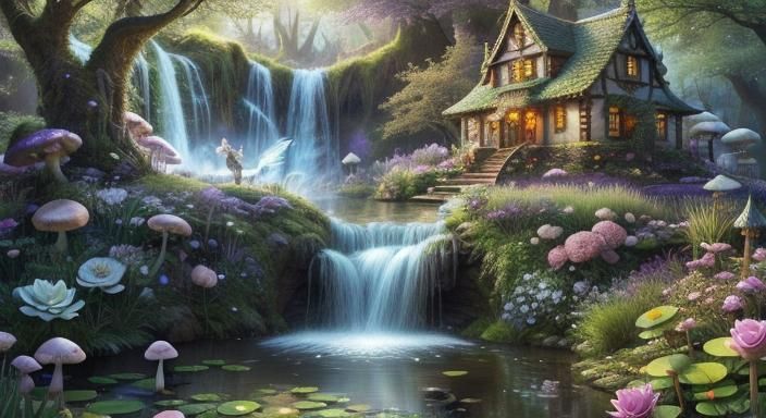 Fairy Village in Mystical World: Photorealistic Art