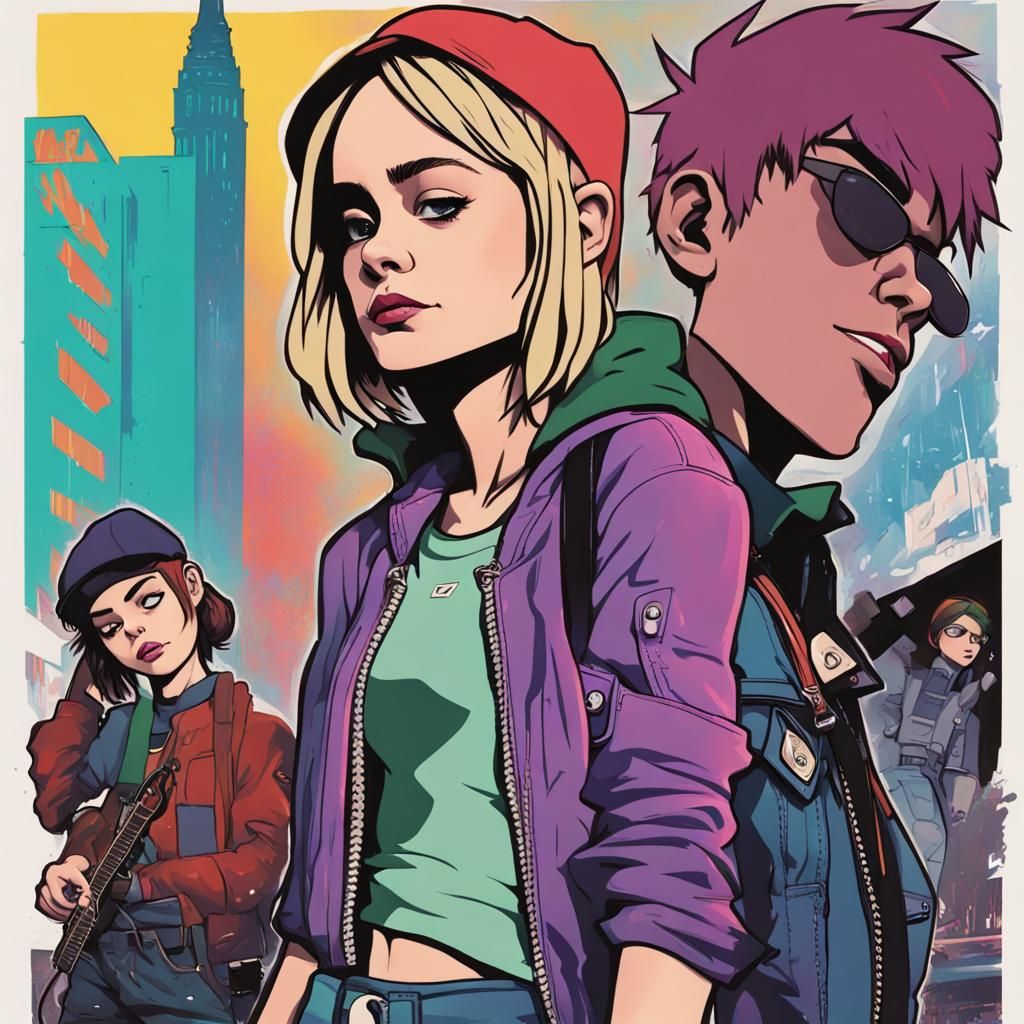 Brie Larson Rockstar in Gorillaz Style