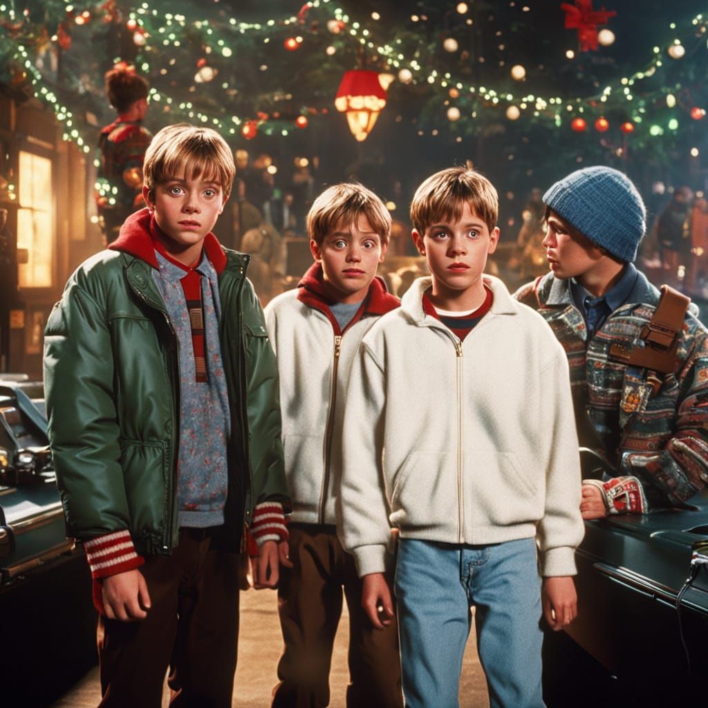 Home Alone Cover Cinematic Film Still with Thieves