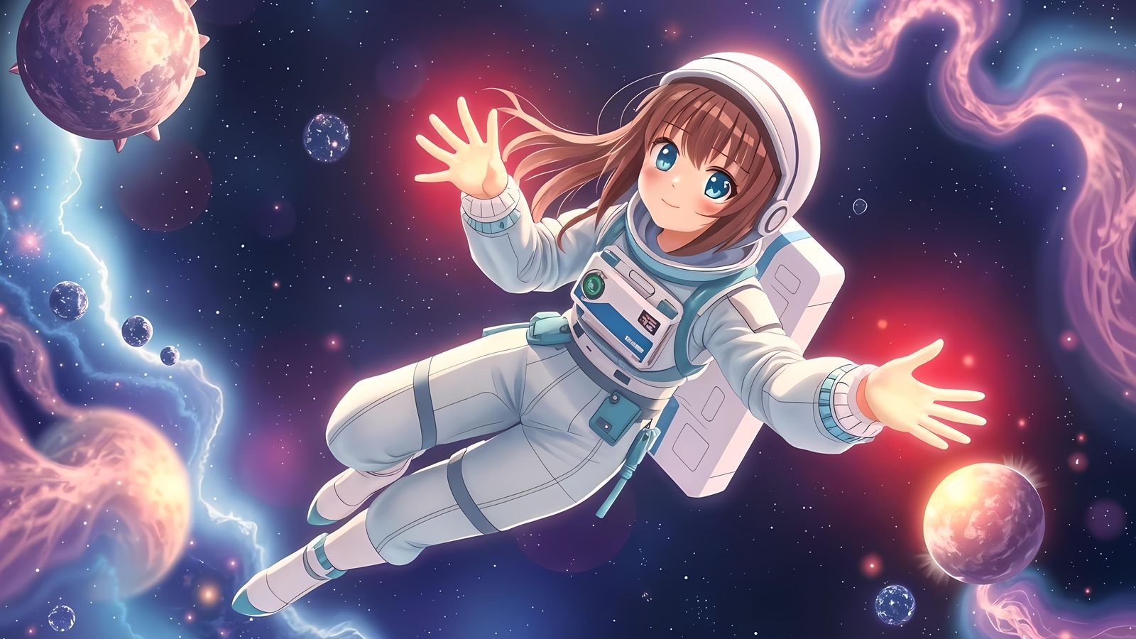 Happy Anime Girl in Space