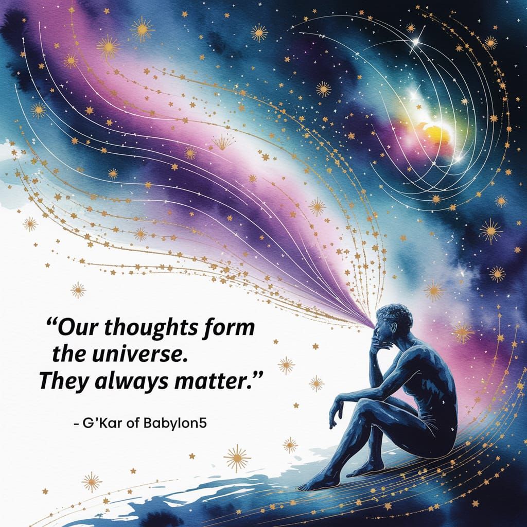 Celestial Watercolor: Thoughts Forming the Universe