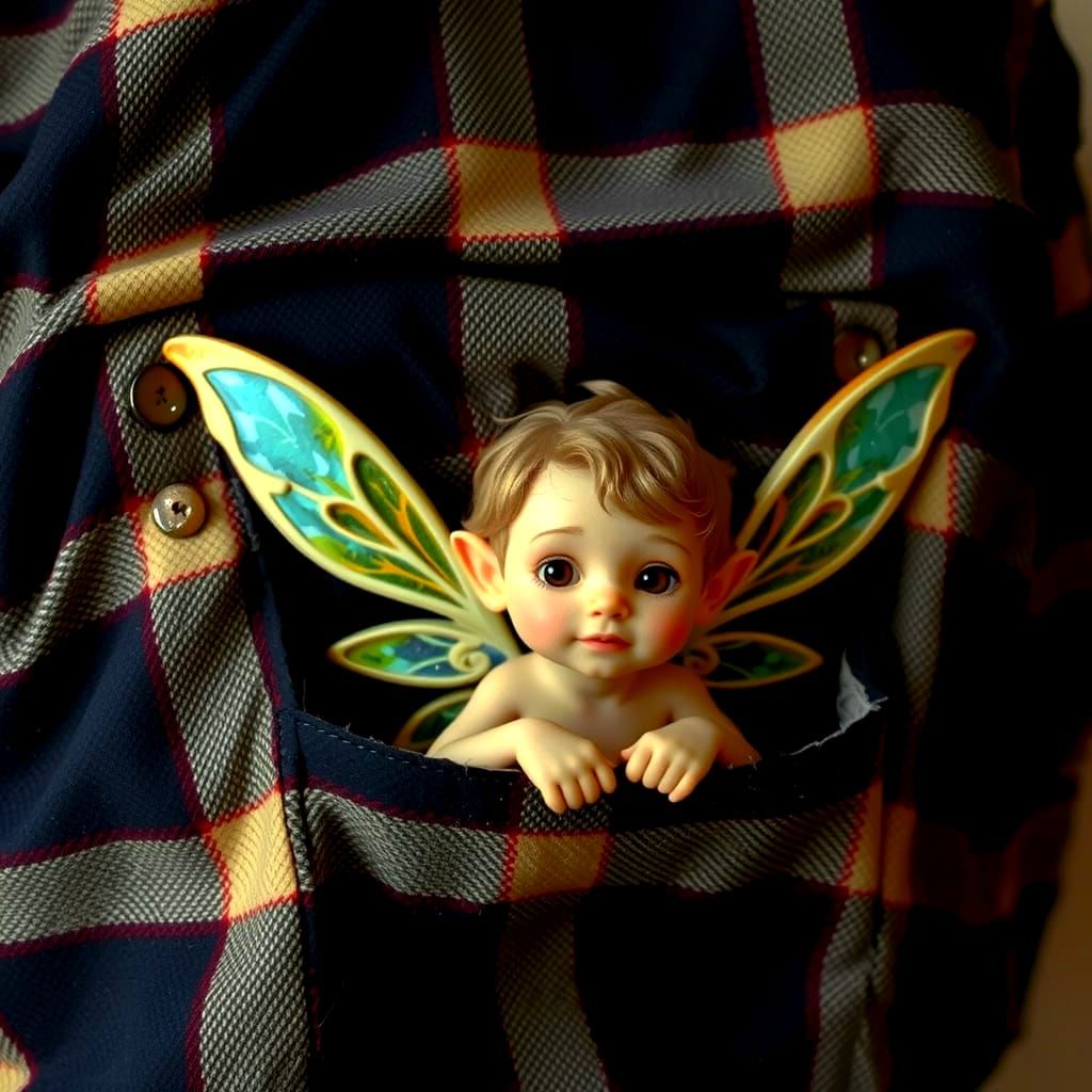Whimsical Faerie Pokes Out of Pocket