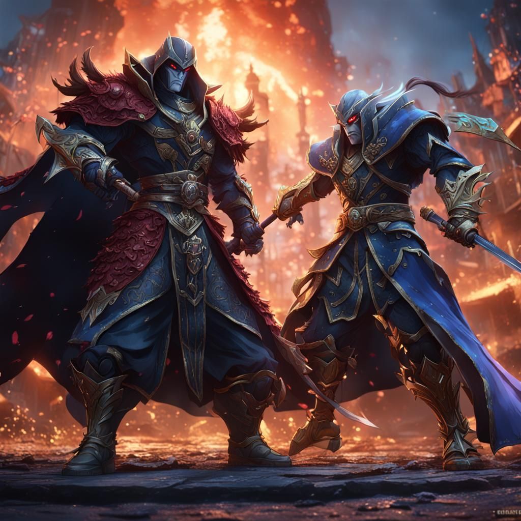 Anime Villains Showdown: Detailed Fantasy Art