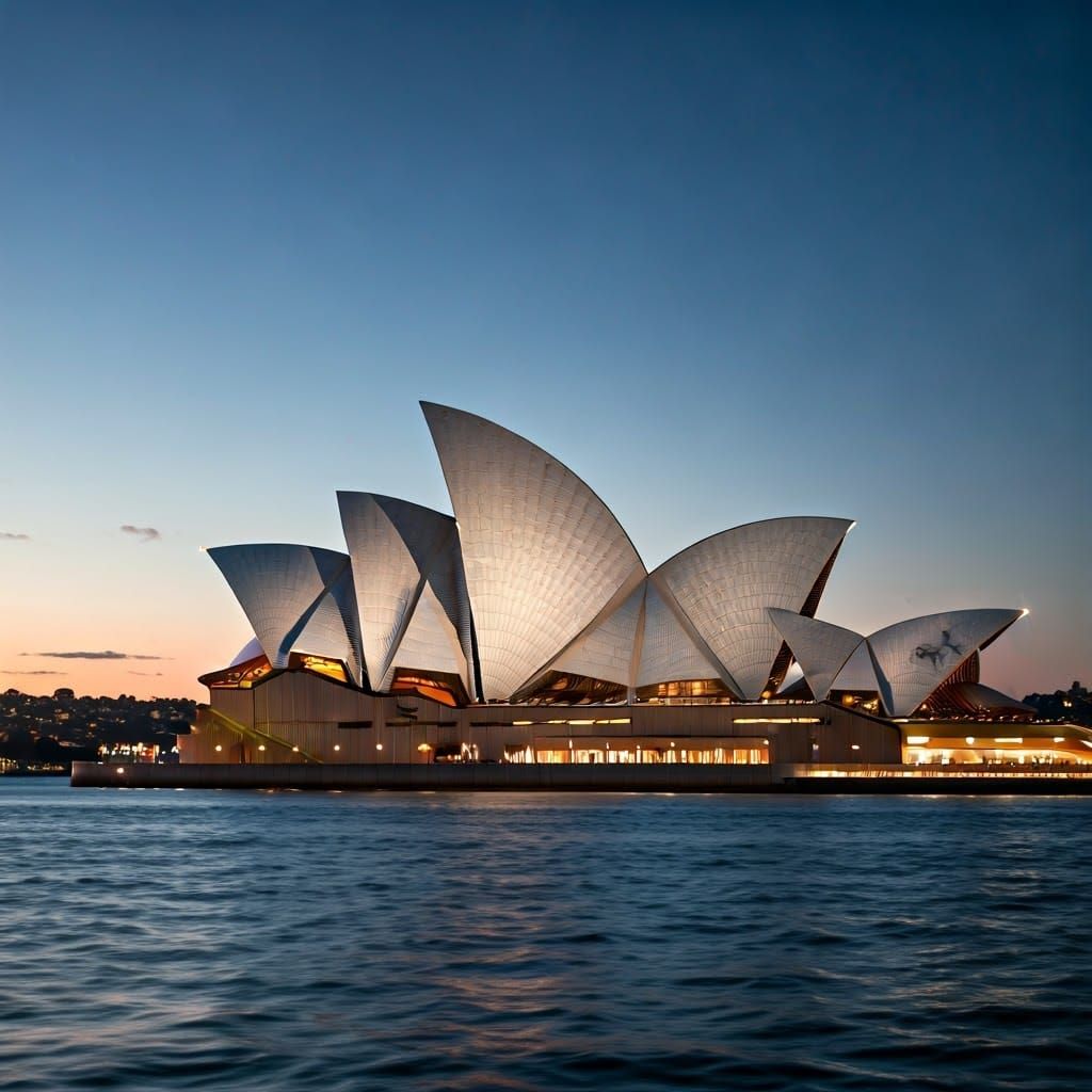 Sydney Opera House with Kangaroos, Double Exposure Photo