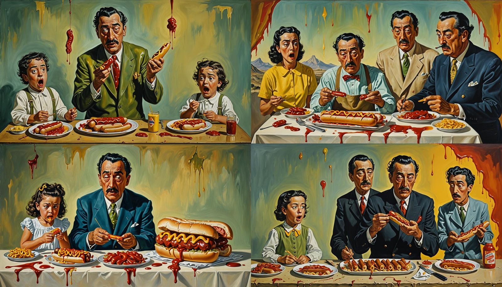 A daddy stands horrified to see his wife and two children an...