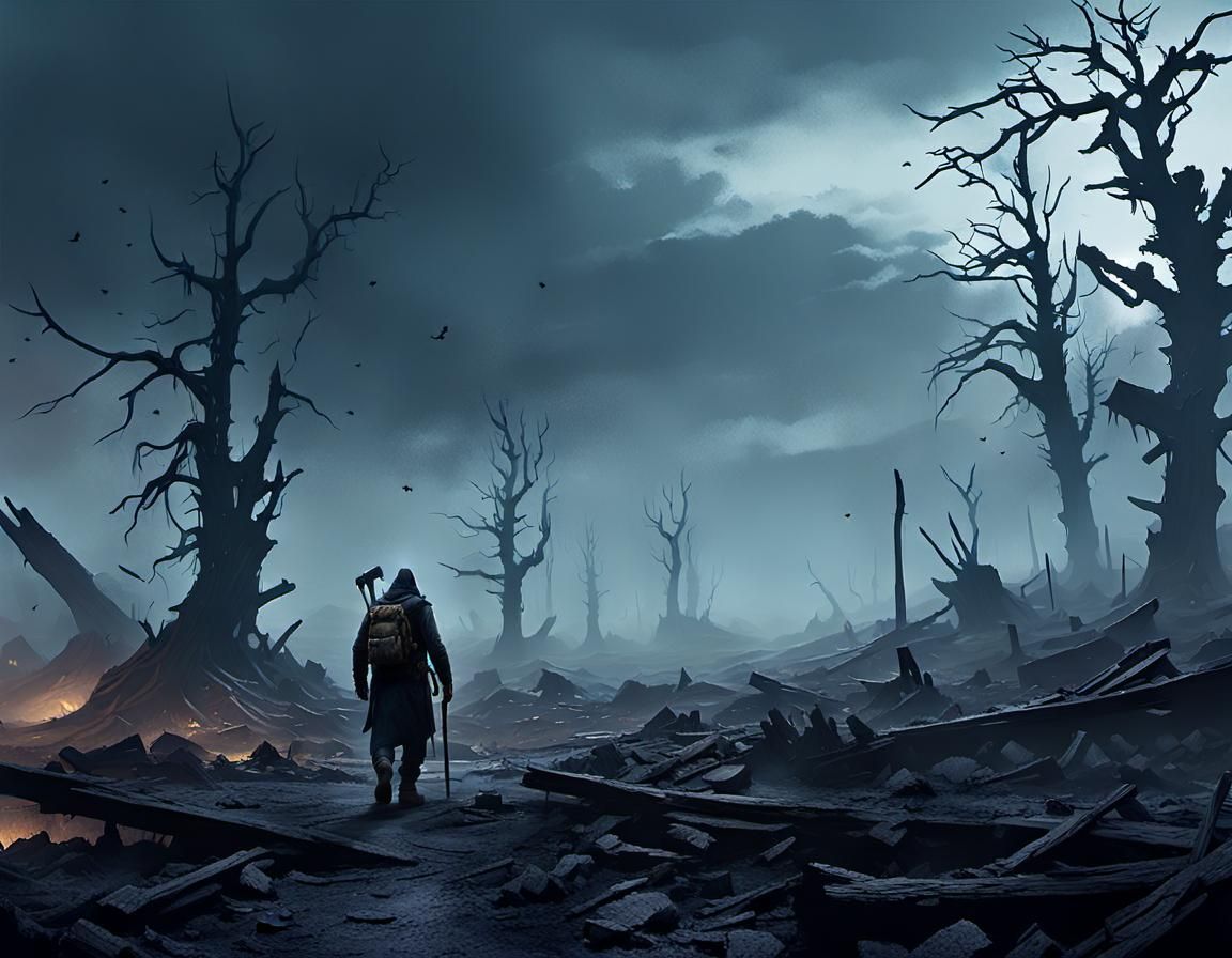 Post-Apocalyptic Survivor in Ragnarok's Darkness