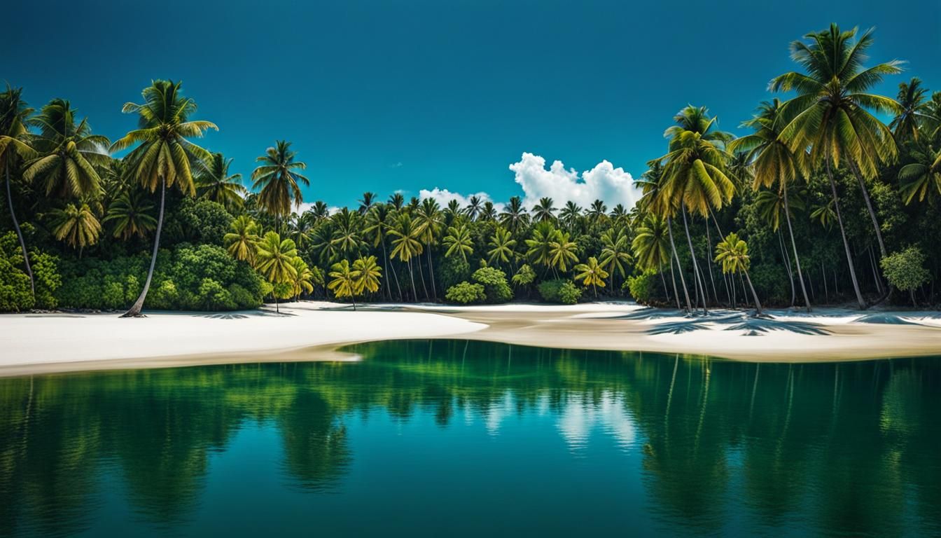 Inverted Color Sand Island Photograph