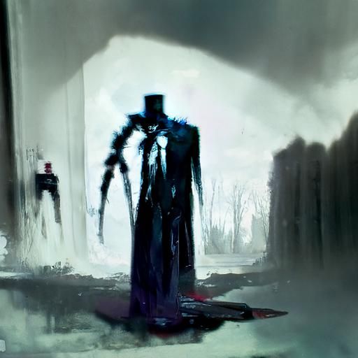 Sinister Enderman in Dark Fantasy Style