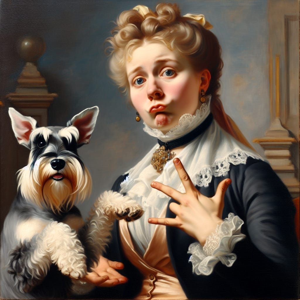 Aristocratic Woman Displays Attitude, Oil Painting