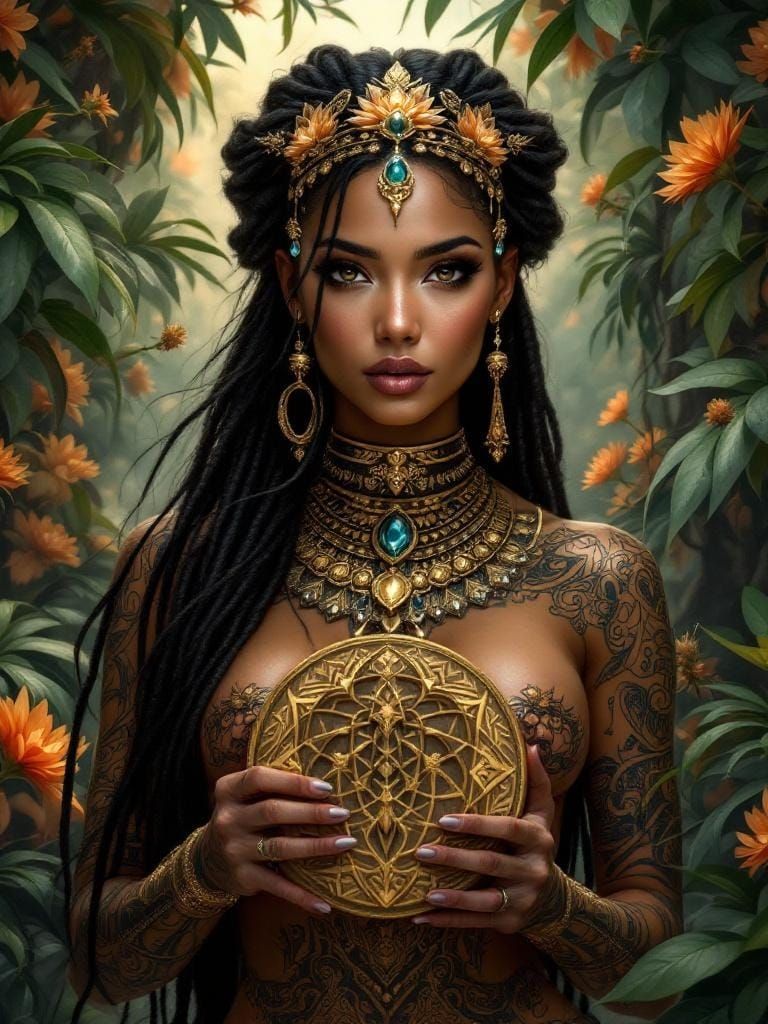 Mythical Woman in Jungle, Ethereal Fantasy Art