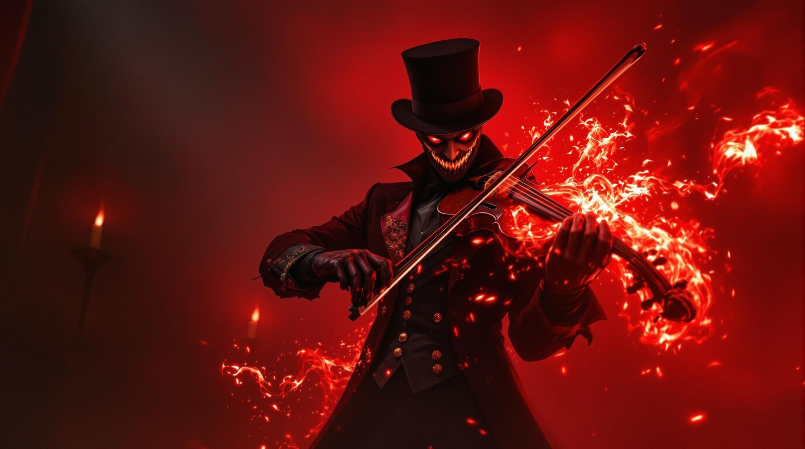 Ethereal Violinist in Dark, Gothic Splendor