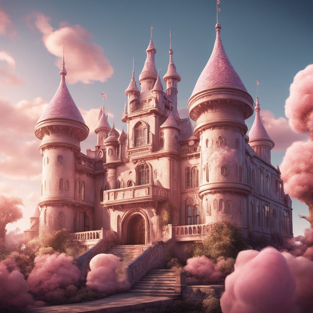 Pink Cotton Candy Palace with Sugar Glass Details