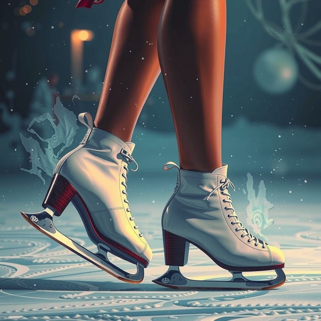 Surreal Fantasy Feet in High Heel Ice Skates